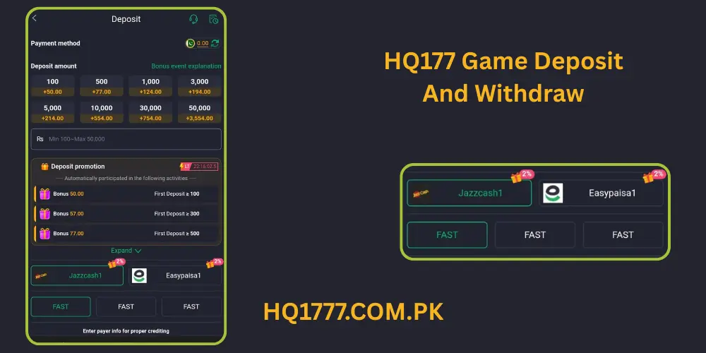HQ177 Game Deposits